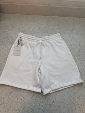 Aritzia White Sweatfleece Athletic Shorts